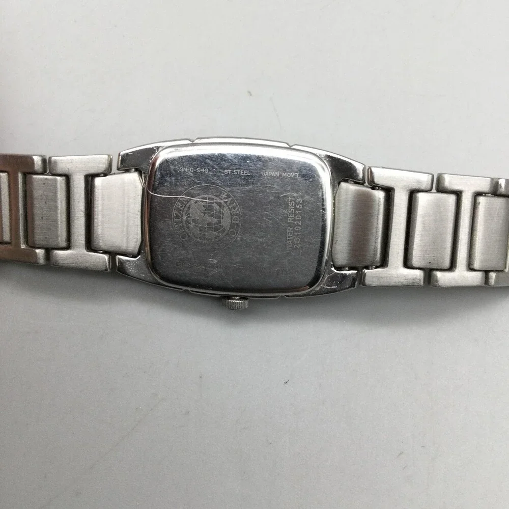 Citizen Eco-Drive Womens Watch 18mm White Dial Stainless Band Crystal Bezel 7.5